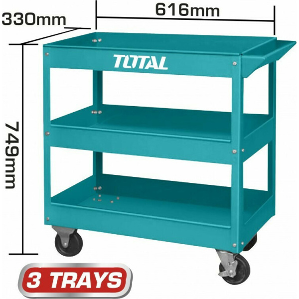 Total Τροχήλατος Μεταλλικός Εργαλειοφόρος 3 Θέσεων Π74.9xΒ33xΥ61.6εκ. THPTC301