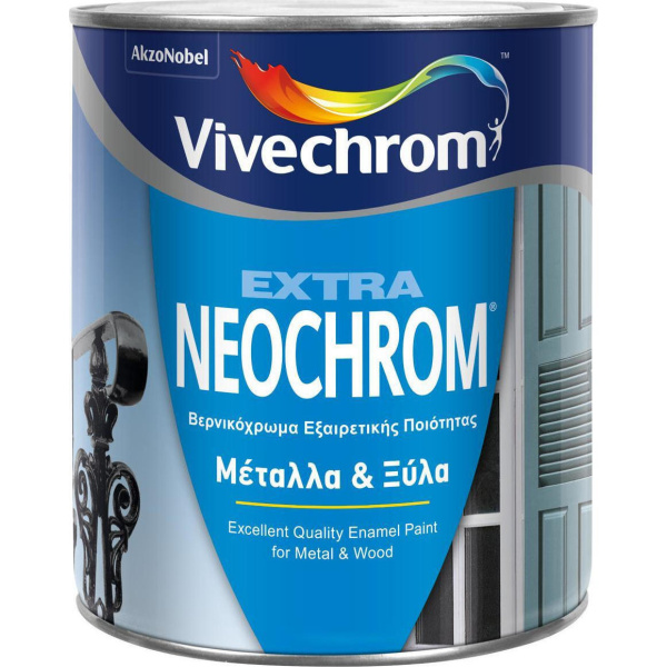 Vivechrom Βερνικόχρωμα Extra Neochrom 0.75lt Ν24 Μαύρο Ματ