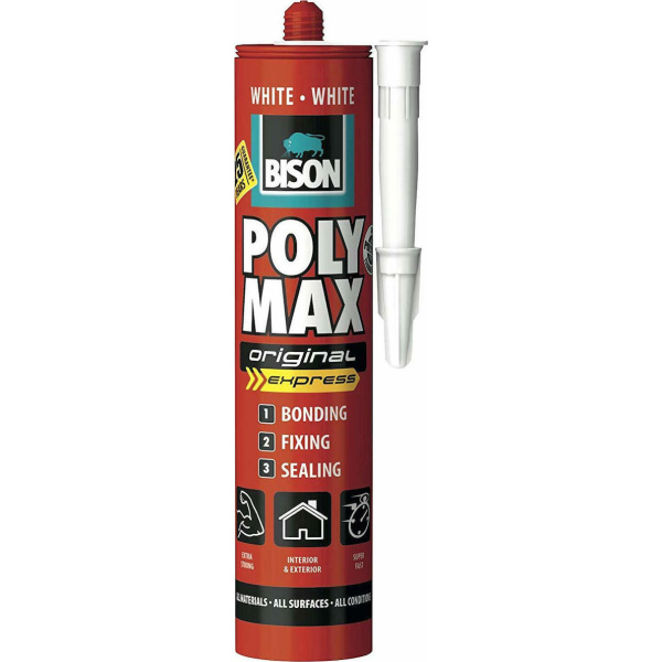 Bison Poly Max Original Express Σφραγιστική Και Συγκολλητική Σιλικόνη Λευκή 280ml 22628