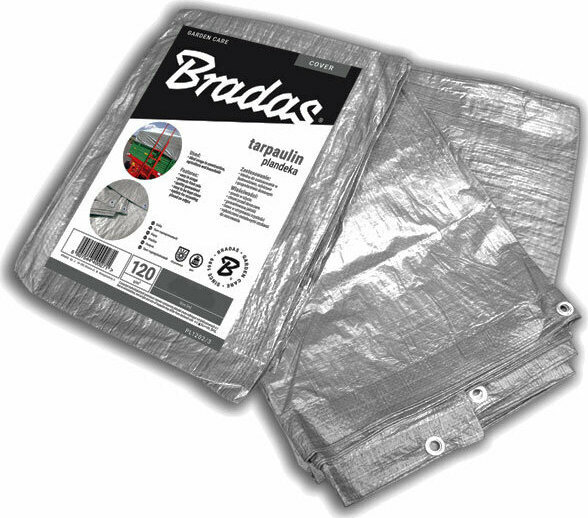 Bradas Αδιάβροχος Μουσαμάς 120gr m² 6x10m Ελαφρού Τύπου Ασημί PL1206 10