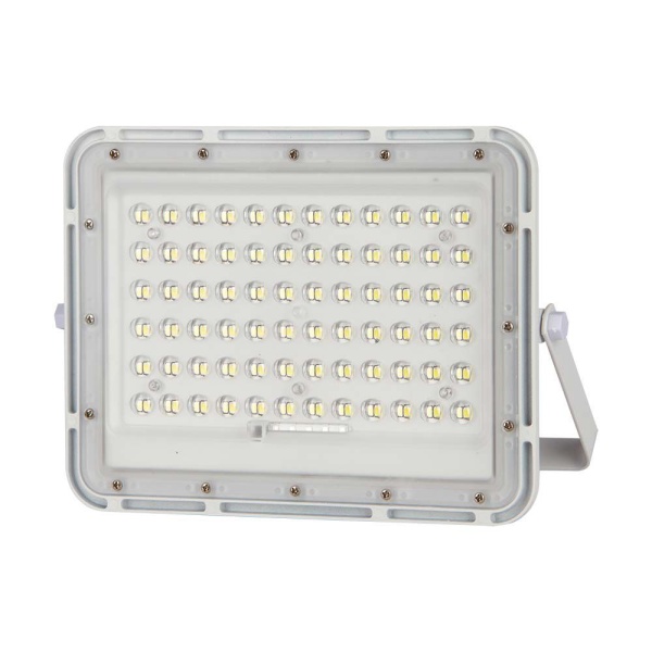 V TAC Ηλιακός Προβολέας LED 15W 1200lm IP65 με Χειριστήριο & Ένδειξη Μπαταρίας Άσπρο Σώμα Ψυχρό Λευκό 7843