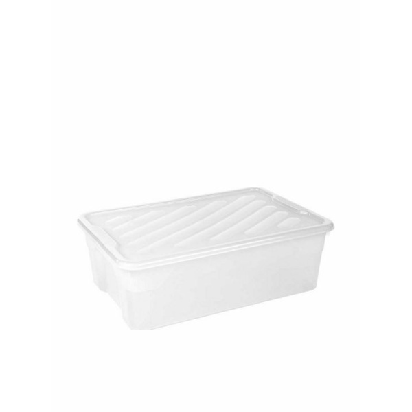 Homeplast Nak Box Πλαστικό Κουτί Αποθήκευσης Διάφανο 43L Με Διάφανο Καπάκι 60x40x19cm A00298