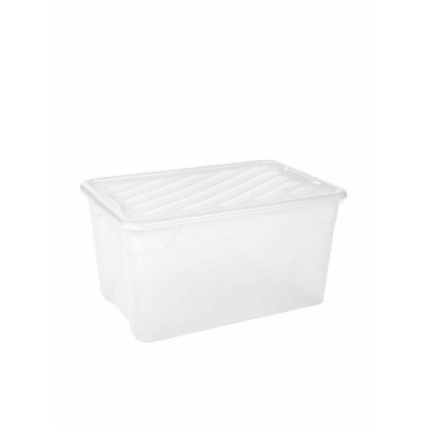 Homeplast Nak Box Πλαστικό Κουτί Αποθήκευσης Διάφανο 67L Με Διάφανο Καπάκι 60x40x31cm A00299