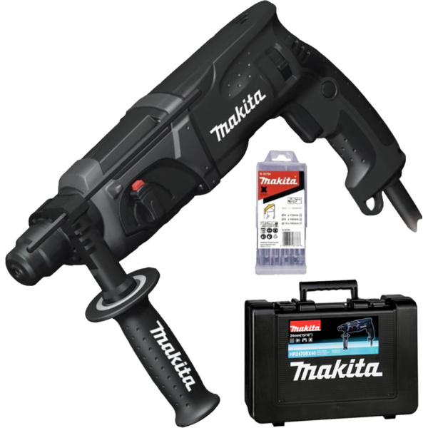 Makita Κρουστικό Πιστολέτο SDS PLUS 24mm 780 Watt & Extra Σετ Τρυπάνια HR2470BX40 4