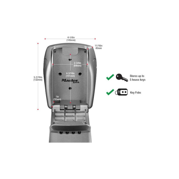 Master Lock Κλειδοθήκη Τοίχου Αυξημένης Ασφάλειας με Προστατευτικό Κάλυμμα Select Access 13.2x10.5x4.3cm 5415D 7