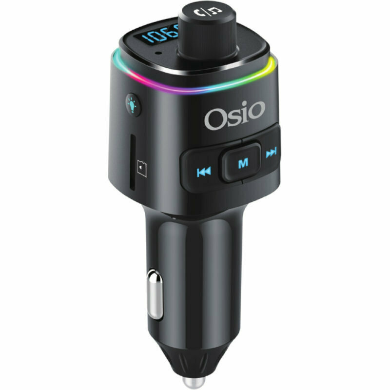 Osio Fm Transmitter και Φορτιστής με Bluetooth, Fast Charge Usb & Usb Type C, Micro Sd και Led OFT 4240BT