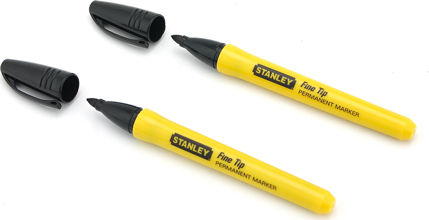 Stanley Fine Tip Ανεξίτηλοι Μαρκαδόροι 1mm Μαύροι 2τμχ 0 47 316