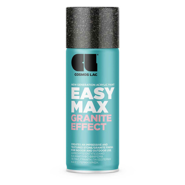 Cosmos Lac Easy Max Granite Effect Εφέ Πέτρας Γρανίτη Μαύρο 400ml 933