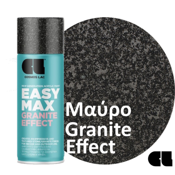 Cosmos Lac Easy Max Granite Effect Εφέ Πέτρας Γρανίτη Μαύρο 400ml 933