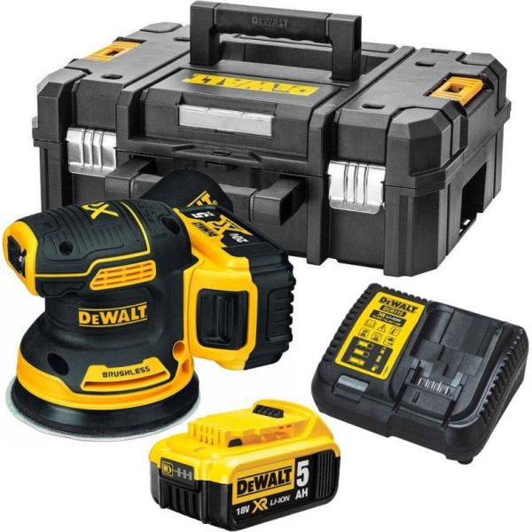 Dewalt Έκκεντρο Τριβείο 125mm Μπαταρίας 2x5Ah 18V με Ρύθμιση Ταχύτητας Σε Βαλίτσα TSTAK DCW210P2 2