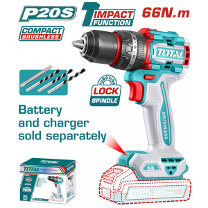 Total Επαγγελματικό Κρουστικό Δραπανοκατσάβιδο 20V 66Nm Solo TIDLI206681