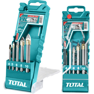 Total Σετ 5 Τρυπάνια με Κυλινδρικό Στέλεχος για Γυαλί και Πλακίδια TACSD7256